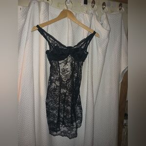 Victoria Secret Black Lace Lace Slip Size 34C